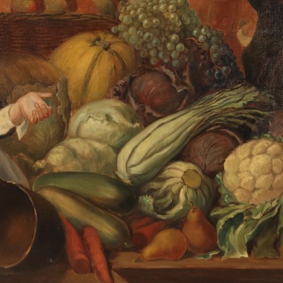 Tableau scène de marché