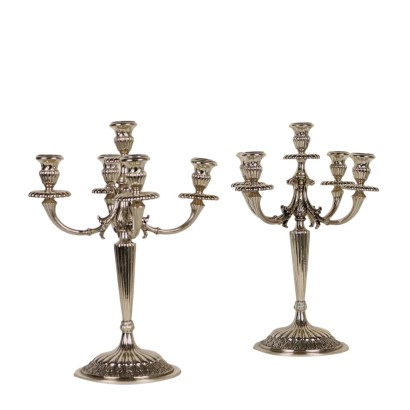 Coppia di Candelabri in Argento Manifatt