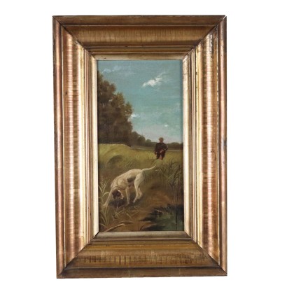 Tableau Ancien Paysage Huile sur Panneau en Bois XIXe-XXe Siècle