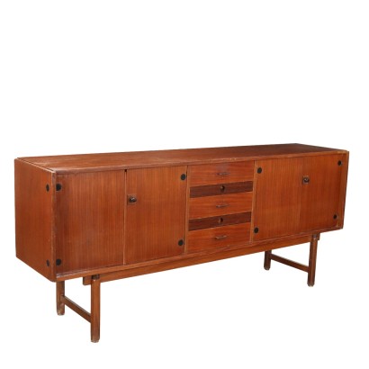 Buffet Vintage Plaqué en Tek Italie des Années 1960