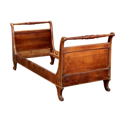 Antique Louis Philippe Bed Walnut Italy XIX Century