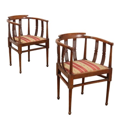 Antique Art Nouveau Armchairs Beech Italy XIX-XX Century