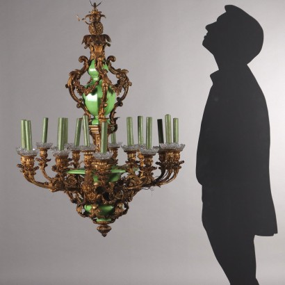 Napoleon III Chandelier in Gilded Bronze