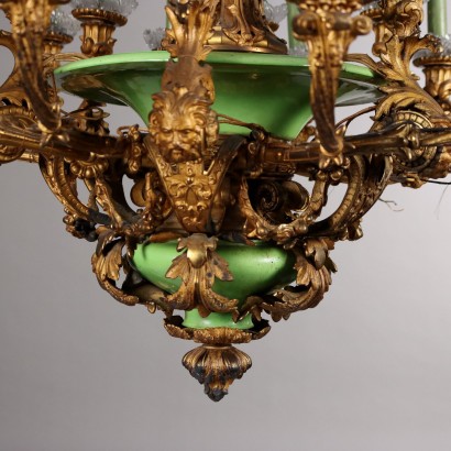 Lampadario Napoleone III in Bronzo Dorat