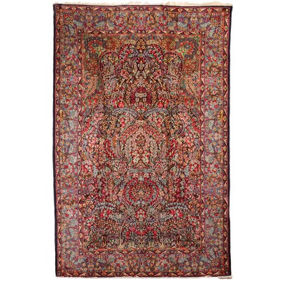 Tapis Ancien Asiatique Coton Laine Noeud Fin 298 x 194 cm