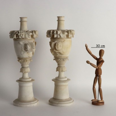 Pair of Alabaster Candlesticks