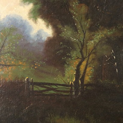 Peinture Paysage avec personnages, Paysage avec figures de paysans