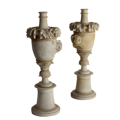 Pair of Alabaster Candlesticks