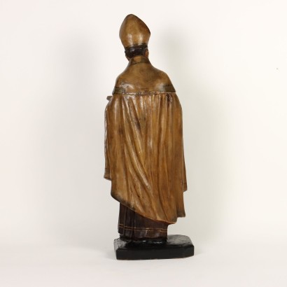 WOODEN SCULPTURE, Saint Augustine Bishop Sculpture Li