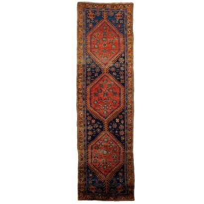 Tapis Ancien Asiatique en Coton Laine Noeud Fin 316 x 91 cm