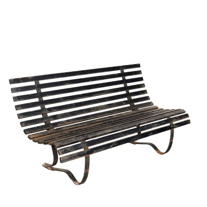 Iron bench, outdoor bench from the 60s and 70s