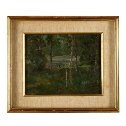 Tableau Modèrne C. Vittori Huile sur Carton Paysage 1940