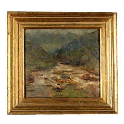 VITTORI GEMÄLDE,Gemälde von Carlo Vittori,Berglandschaft mit Bach,Carlo Vittori,Carlo Vittori,Carlo Vittori,Carlo Vittori