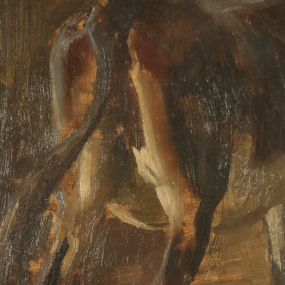 Pintura de Carlo Vittori, Interior del establo con burro, Carlo Vittori, Carlo Vittori, Carlo Vittori