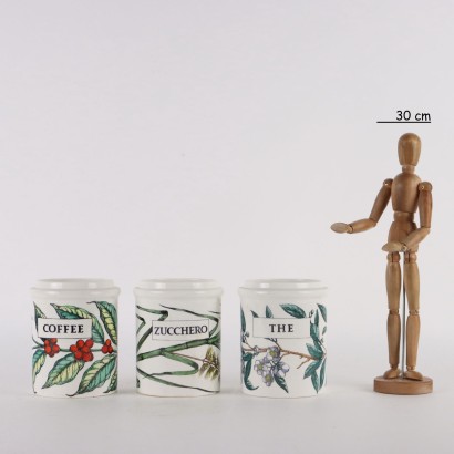 Groupe de trois pots Piero Fornasetti