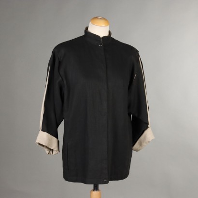 Vintage Jacket Luciano Soprani Linen UK Size 12 Italy 1980s