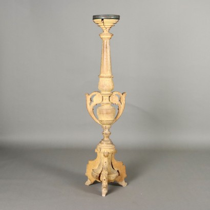 Eclectic Carved and Gilded Torch Holder