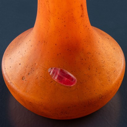 Daum orange vase, Daum vase with Scarab