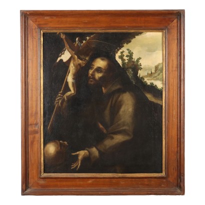 Painting of Saint Francis in prayer