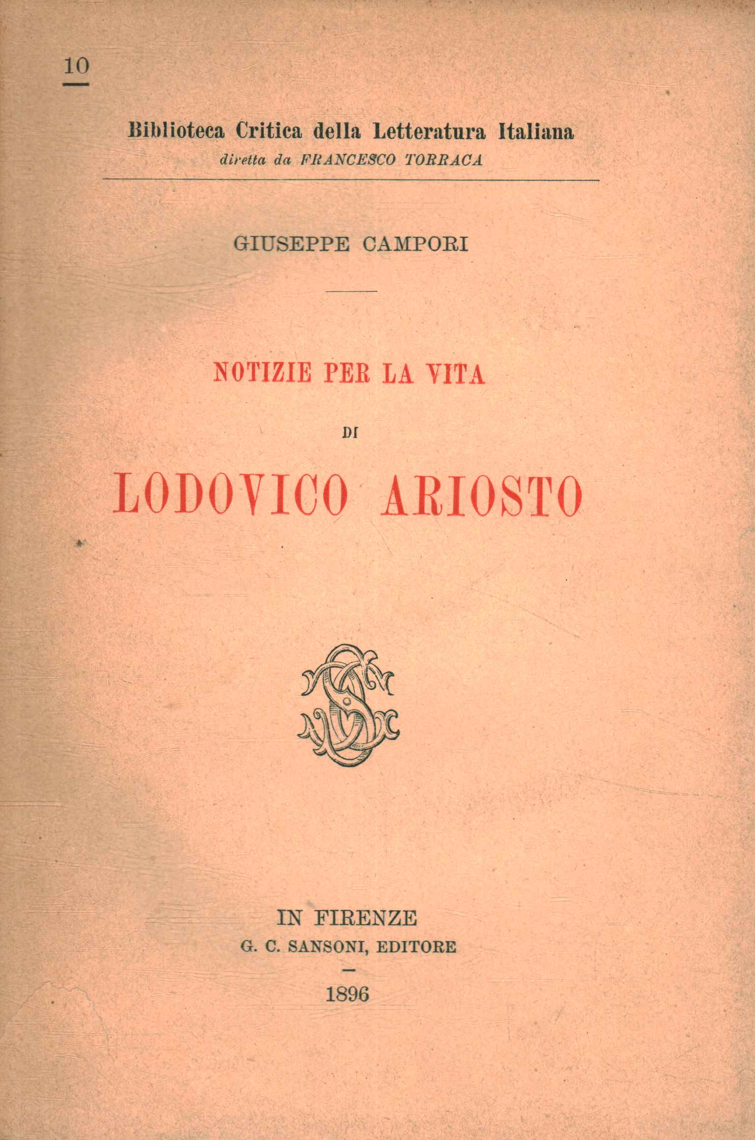 Nouvelles sur la vie de Lodovico Ariost