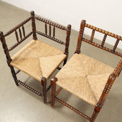 Pair of Different Corner Chairs