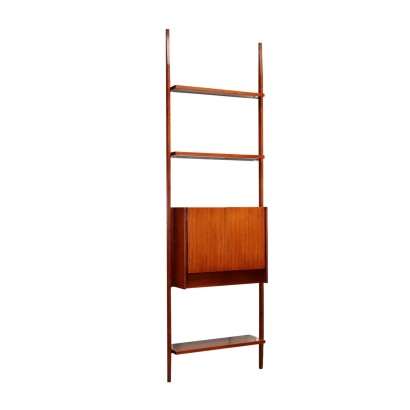 Vintage Bookcase Teak Veneer Aluminium Italy 1960s