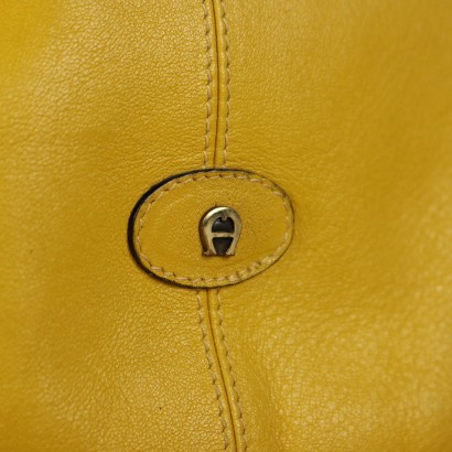 Bolso Aigner Vintage De Cuero Amarillo