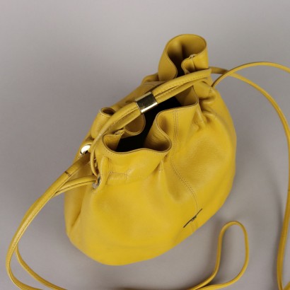 Sac en cuir jaune vintage Aigner