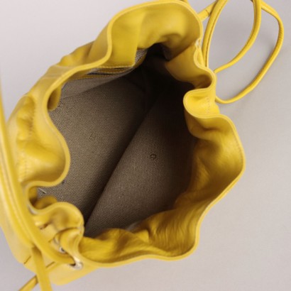 Sac en cuir jaune vintage Aigner