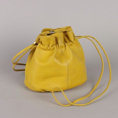 Bolso Aigner Vintage De Cuero Amarillo