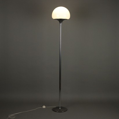 Lampadaire Reggiani Vintage Métal Verre Italie des Années 1960