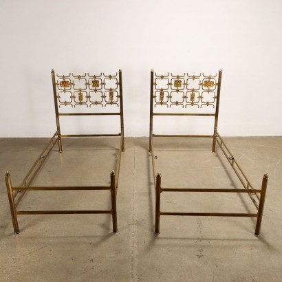 BEDS COUPLE,Brass Beds 60s,Brass Single Beds 60s