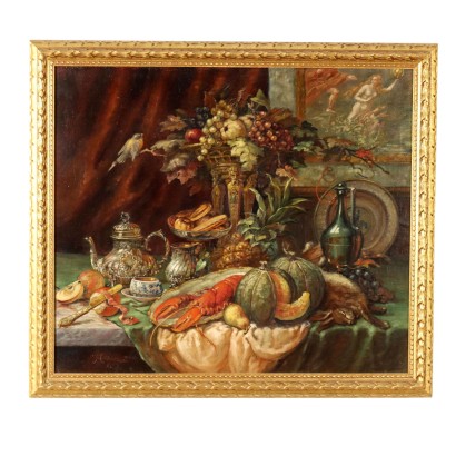 Modern Painting Still Life Oil on Canvas Italy 1927