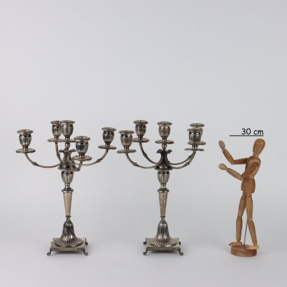 Coppia di Candelabri in Argento