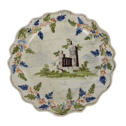 Assiette Ancienne en Majolique de Pavia du XVIIIe Siècle