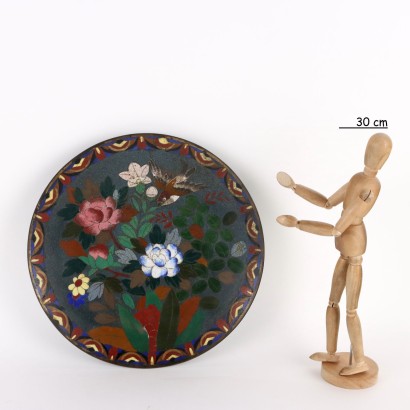 Copper Plate Decorated with Clois Enamels