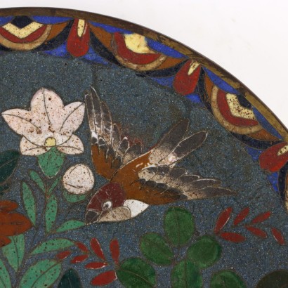 Copper Plate Decorated with Clois Enamels