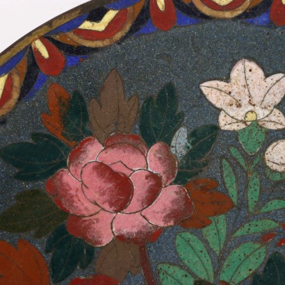 Copper Plate Decorated with Clois Enamels