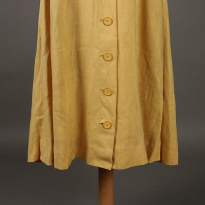 Robe en lin jaune vintage Biki