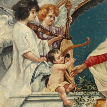 Painting Madonna with Child and Angels