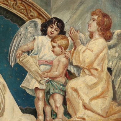 Painting Madonna with Child and Angels