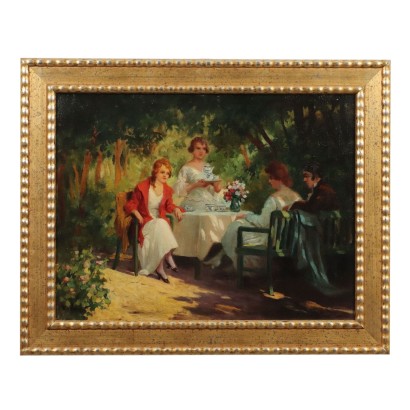 Painting Genre Scene in the Garden