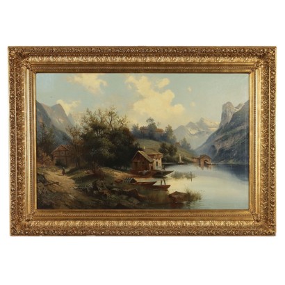 Tableau Modèrne Paysage Huile sur Toile Europe XXe Siècle