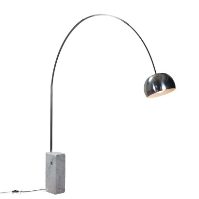 Flos Arco Vintage Lampe Design F.lli Castiglioni Stahl der 60er Jahre