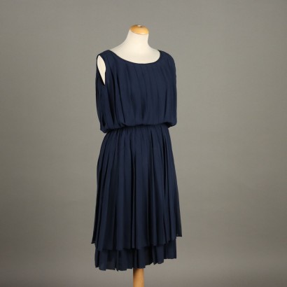 Chloé Robe Vintage en Soie Bleue Taille 44 France