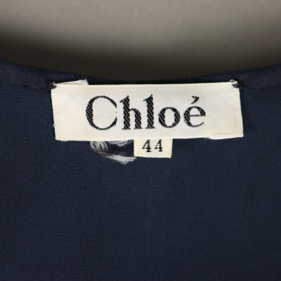 Robe Chloé Vintage en Soie Bleue