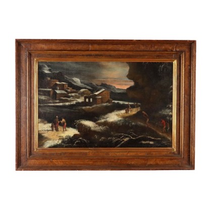 Antique Painting Landscape Oil on Canvas XVIII Century