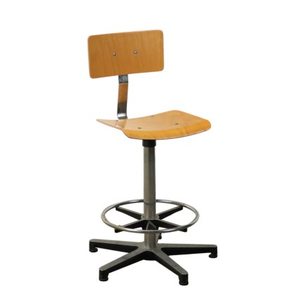 Tabouret Vintage en Contreplaqué Italie Années 60-70