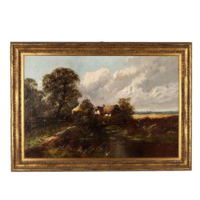 Tableau Modèrne avec Paysage Huile sur Toile 1909