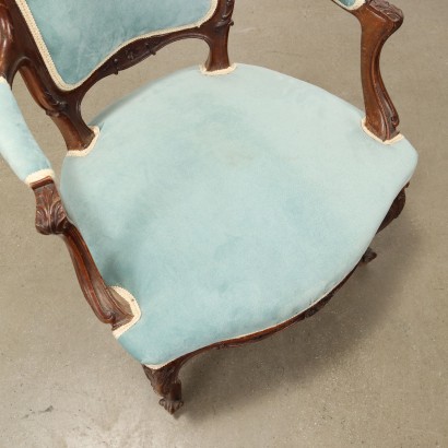 antiquités, fauteuil, fauteuils anciens, fauteuil ancien, fauteuil italien ancien, fauteuil ancien, fauteuil néoclassique, fauteuil 19ème siècle, Paire de fauteuils de style rococo